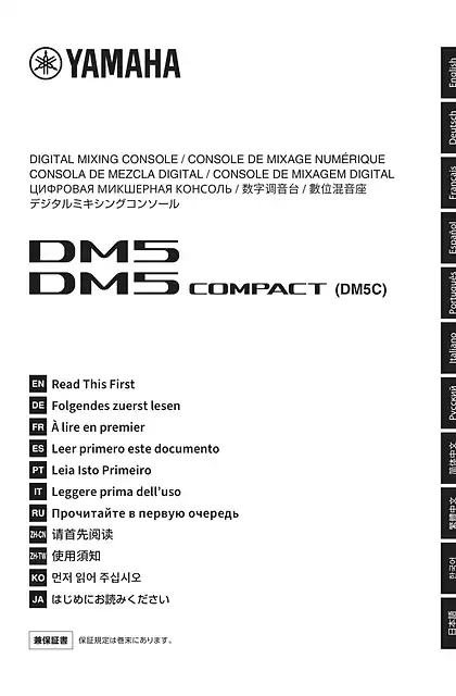 yamaha雅马哈DM5, DM5 Compact Read This First (簡体中⽂)